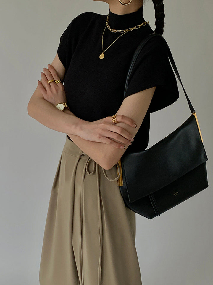 Michelle | Mock Neck Short Sleeve Top
