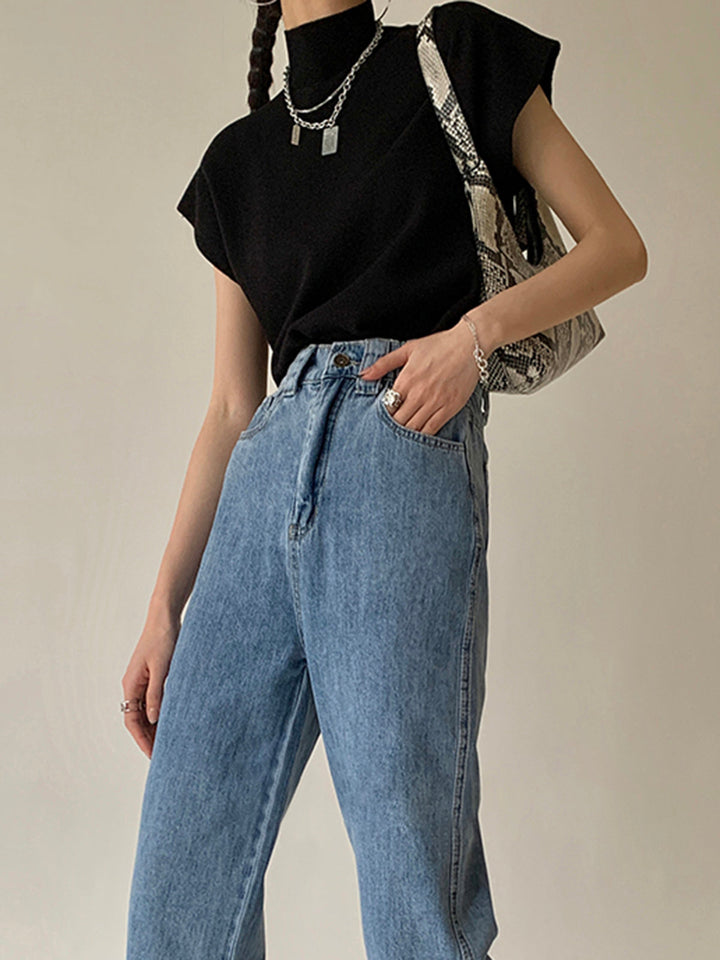 Michelle | Mock Neck Short Sleeve Top