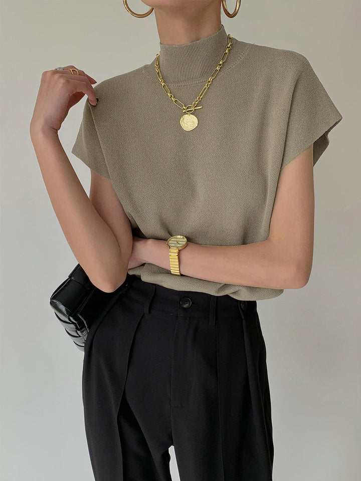 Michelle | Mock Neck Short Sleeve Top