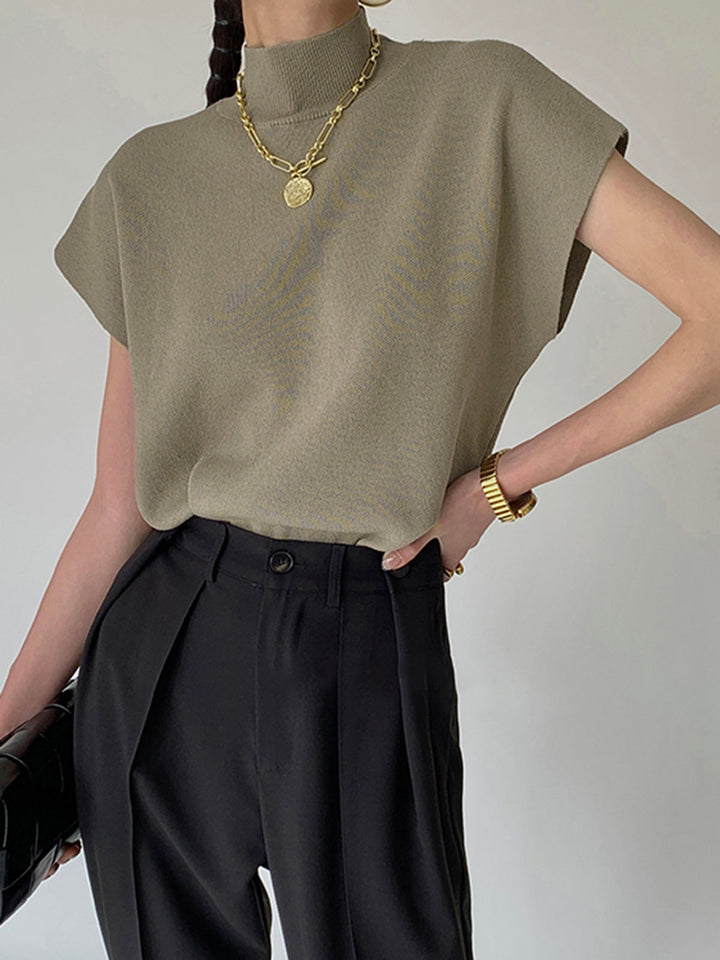 Michelle | Mock Neck Short Sleeve Top