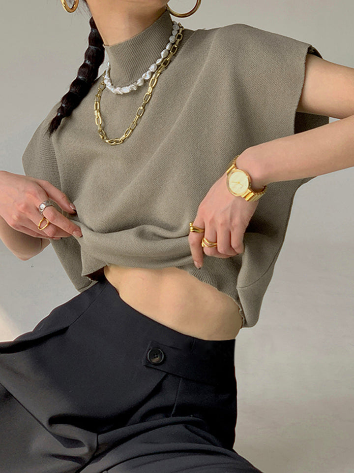 Michelle | Mock Neck Short Sleeve Top