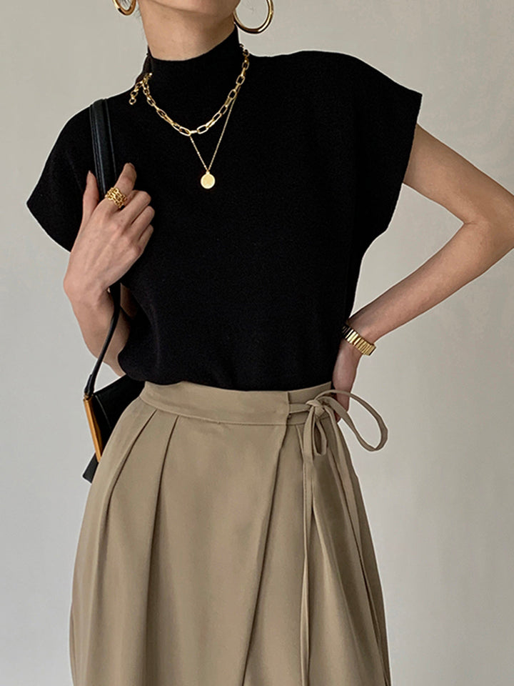 Michelle | Mock Neck Short Sleeve Top