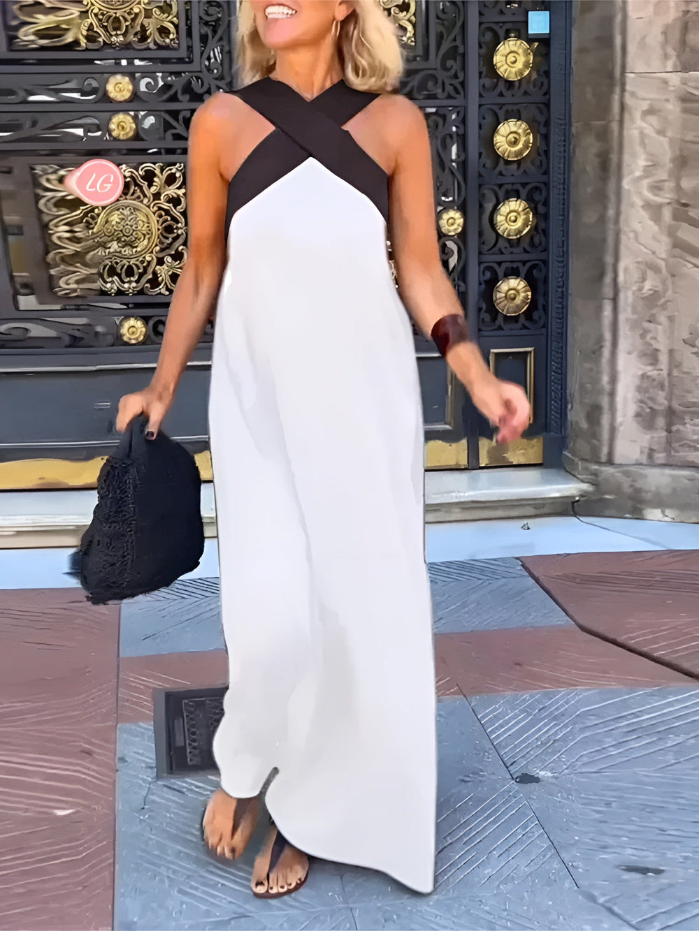 Delphine Crossed Cut Dress for Women - View 2