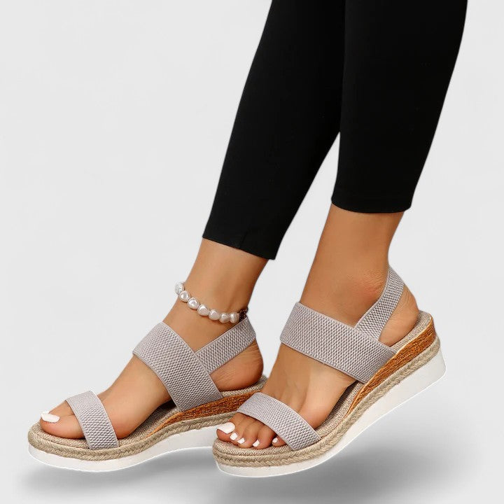 Coralie espadrille platform wedge sandal - Gray
