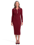 Veronica | Women's Contrast Collar Sweater Dress