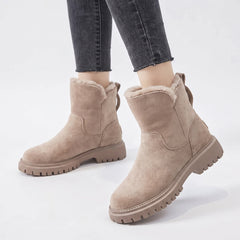 Mabel | Women's Fleece-Lined Suede Slip-On Ankle Boots