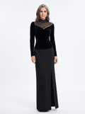 Ruth | Women's Beaded Velvet Top & Split Maxi Skirt Set