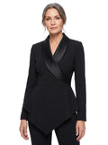 Irene | Women's Satin Collar Peplum Top