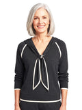 Helena | Women's Tie-Front Hooded Knit Top