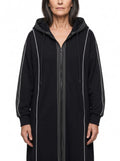 Yvonne | Women's Hooded Long Coat in Sweatshirt Fabric