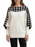 Lydia | Women's Houndstooth Batwing Sweater Dress