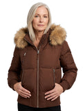 Magda | Women's Hooded Puffer Jacket with Faux Fur Collar