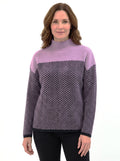 Petra-Daphne | Women's Chevron Knit High-Neck Jumper