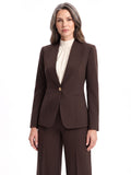 Selma-Rosemary | Women's Single-Button Blazer & Wide-Leg Trouser Suit Set