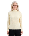 Georgia-Carmen | Women's Structured Crinkle-Knit Sweater
