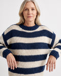 Virginia-Pauline | Women's Striped Oversized Crew Neck Jumper