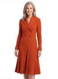 Eugenia-Ramona | Women's Wrap-Front Ribbed Knit Coat Dress