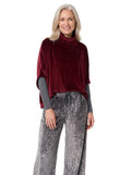 Hilda-Meredith | Women's Velvet Turtleneck & Leopard-Print Pants Set