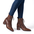 Constance-Birgit | Women's Pointed-Toe Lace-Up Ankle Boots