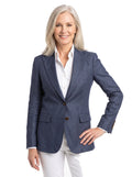 Leonora | Women's Short-Sleeve Two-Button Linen Blazer