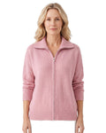 Irene-Phyllis | Women's Chunky Knit Zip-Front Cardigan