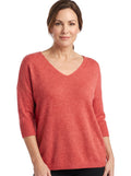 Alma-Daphne | Women's Relaxed Knit V-Neck Blouse