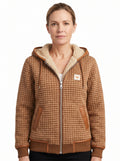 Louisa-Nadine | Women's Quilted Hooded Jacket with Sherpa Lining