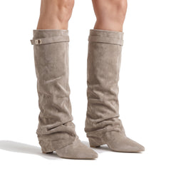 Nora-Mercedes | Women's Foldover Buckle Knee High Boots