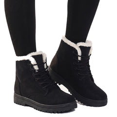 Iris-Rosemary | Women's Cozy Lace-Up Ankle Boots