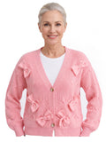 Colette-Alma | Women's Bow-Detail V-Neck Cardigan