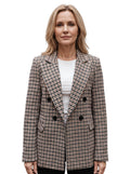 Flora-Thelma | Women's Checked Double-Breasted Blazer