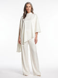Teresa-Elsa | Women's Satin Cape-Top & Wide-Leg Trouser Two Piece Set