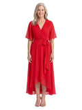 Elsa-Lydia | Women's Wrap-Neck Maxi Dress