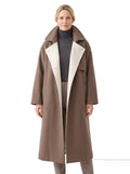 Verna-Lorraine | Women's High-Collar Longline Wool Peacoat