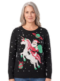 Sabine | Women's Santa Unicorn Graphic Knit Sweater