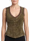 Rhea-Madeline | Women's Lace-Trim Fitted Vest