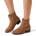 Priscilla-Greta | Women's Side-Zip Block Heel Ankle Boots