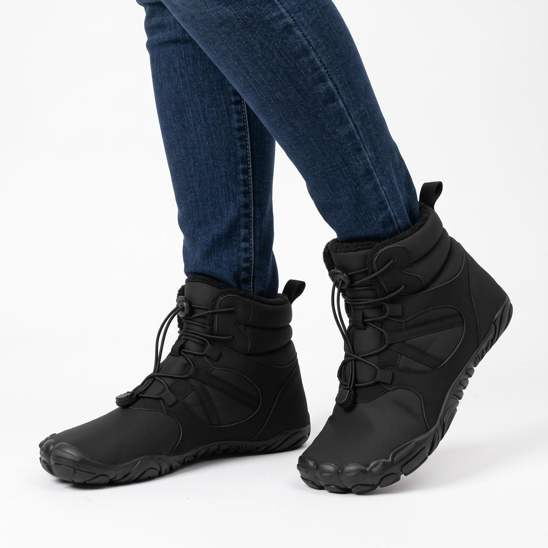 Ruth-Patricia Women's Lace-Up Lugged-Sole Snow Boots worn on feet
