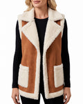 Lorraine-Lucille | Women's Sleeveless Lapel-Collar Vest with Plush Lining