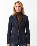 Blanche-Miriam | Women's Contrast-Stitch Denim Blazer