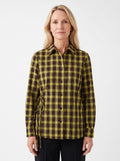 Daphne-Evelina | Women's Checkered Drawstring-Waist Blouse