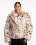 Cordelia | Women's Leopard Print Cropped Fur-Look Coat