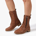 Clara | Women's Mid-Calf Combat Boots