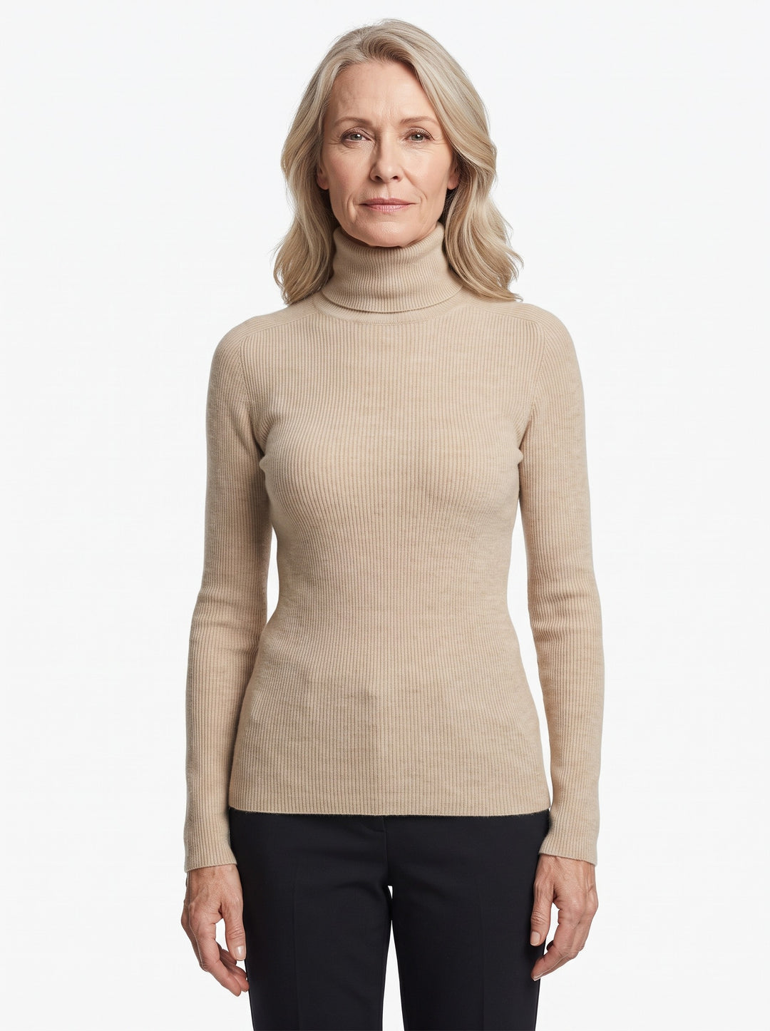 Mavis Women's Ribbed Turtleneck Sweater, Slim Fit