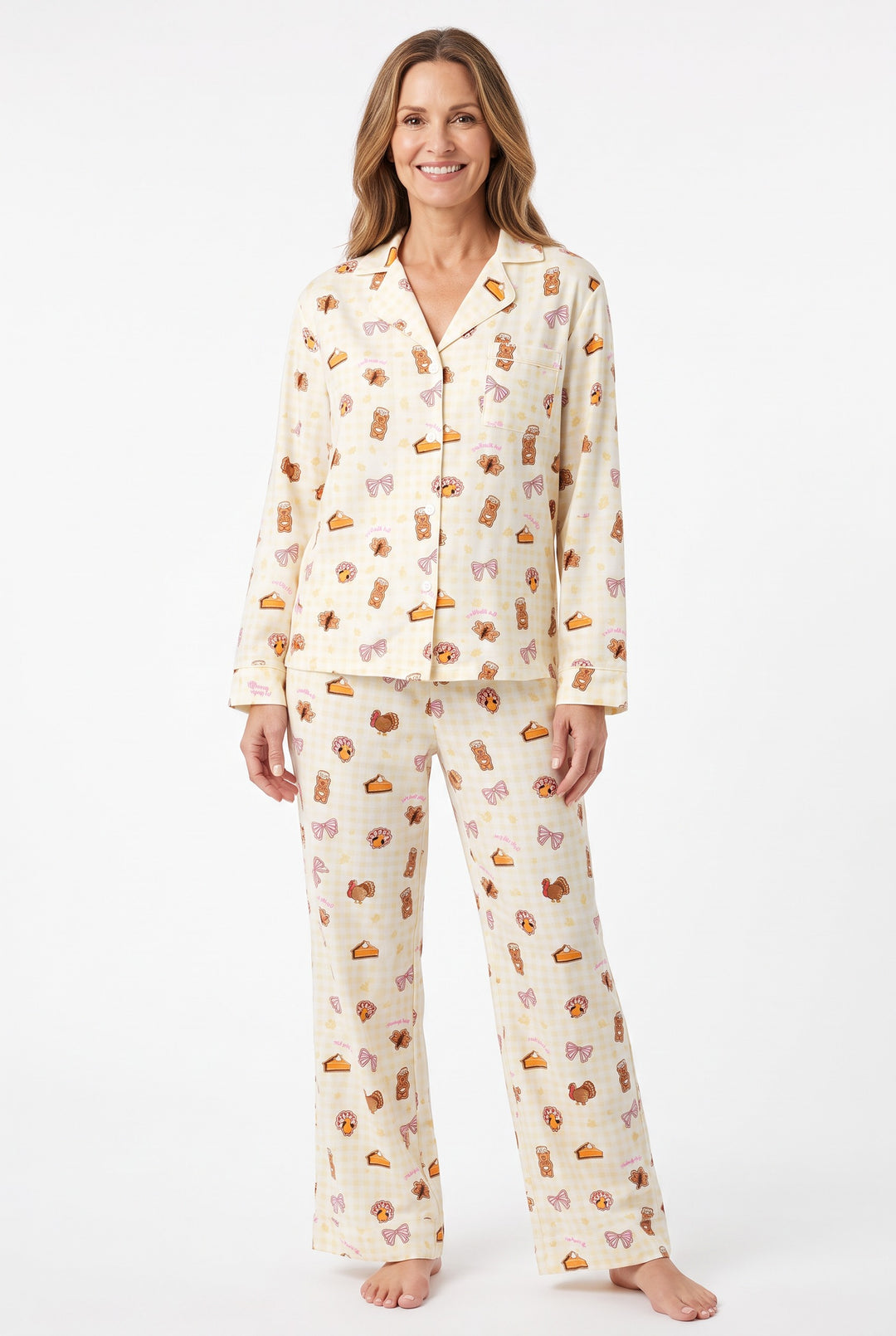 Katharine pumpkin print pajama set