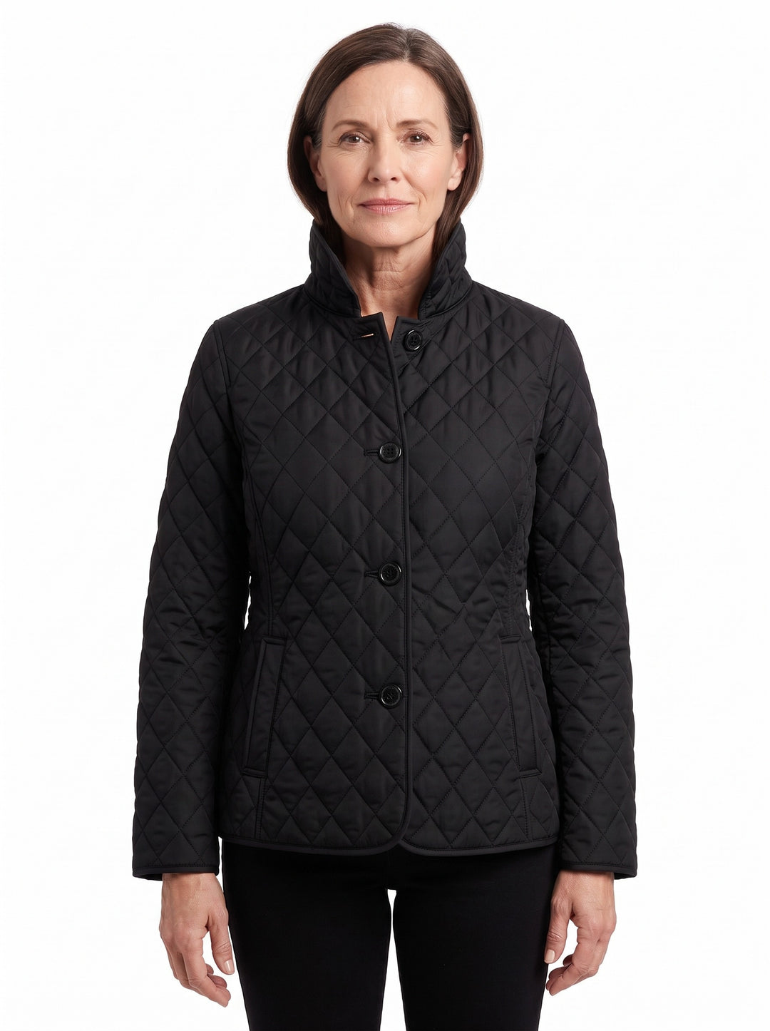 Erna-Maureen Women's Diamond Quilted Jacket with Stand Collar hero image