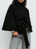 Elsa-Mabel | Women's Belted Cape Coat