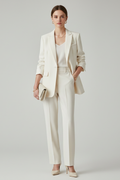 Verna-Leonora | Women's Blazer & Straight-Leg Trouser Two-Piece Set