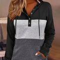 Viola-Mavis | Women's Colour Block Button Hoodie