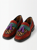 Delia-Harriet | Women's Colour-Block Leopard Loafers